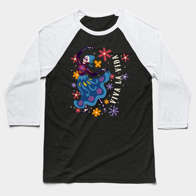 Viva la vida - La Catrina Baseball T-Shirt by verde